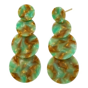asta-Acetate Earrings Emerald Bronze Pearl-1102