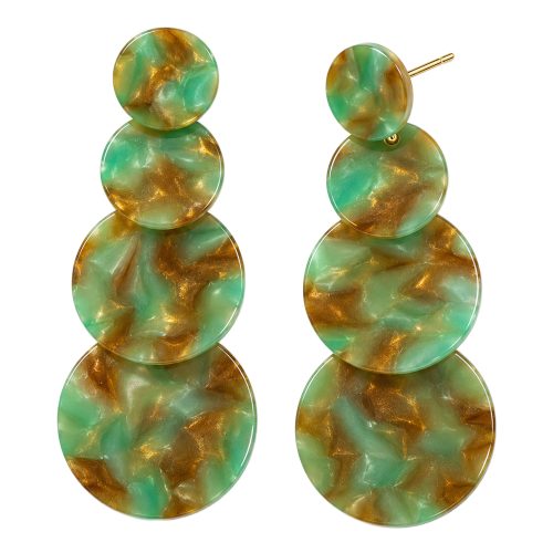 asta-Acetate Earrings Emerald Bronze Pearl-1102
