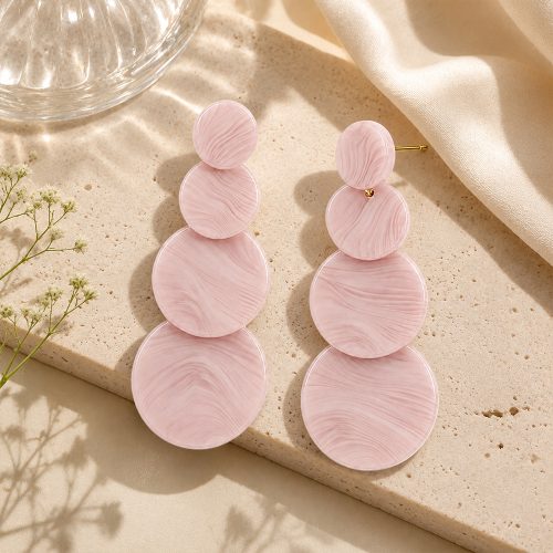 asta-Acetate Earrings Pink Quartz Wave Essence-1104