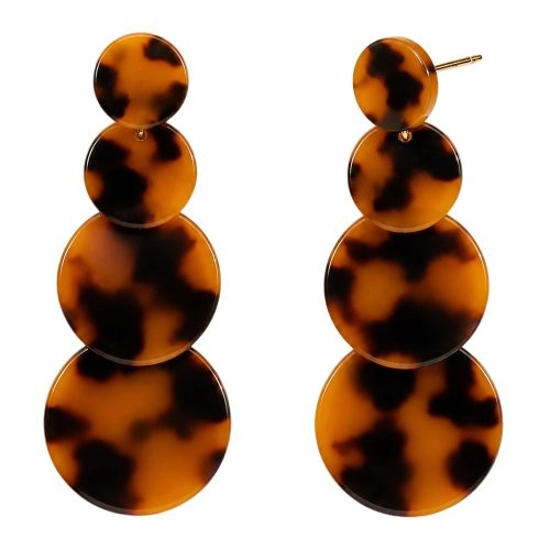 asta-Acetate Earrings Vintage Honey Tortoise-1106