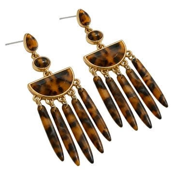 asta-Acetate Earrings Antique Amber Tortoise-1201
