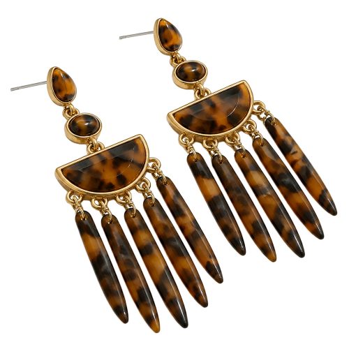 asta-Acetate Earrings Antique Amber Tortoise-1201