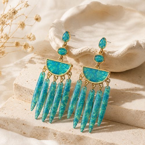 asta-Acetate Earrings Ocean Teal Stardust-1204