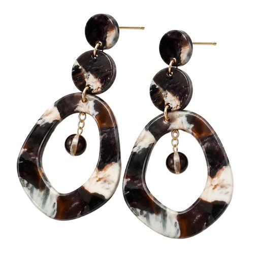 asta-Acetate Earrings Obsidian Alabaster Drift-1301