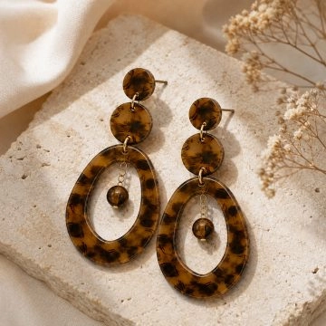 asta-Acetate Earrings Amber Ink Tortoise-1302