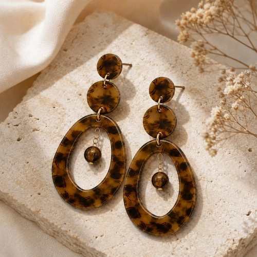 asta-Acetate Earrings Amber Ink Tortoise-1302