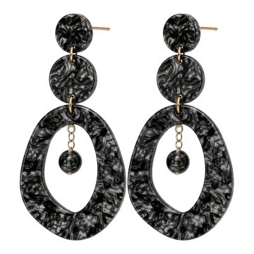 asta-Acetate Earrings Graphite Mica Veil-1303