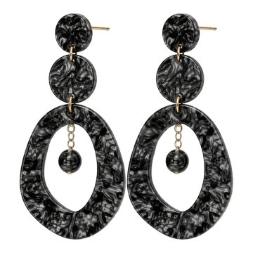 asta-Acetate Earrings Graphite Mica Veil-1303