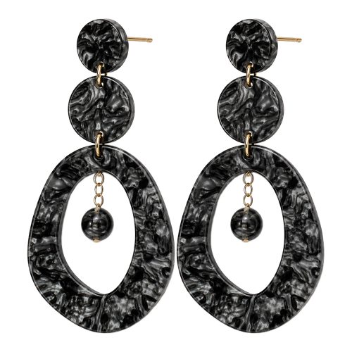 asta-Acetate Earrings Graphite Mica Veil-1303