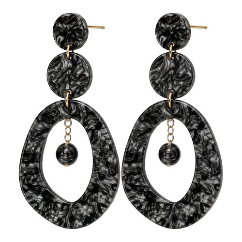 asta-Acetate Earrings Graphite Mica Veil-1303