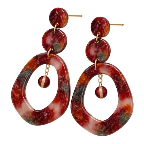 asta-Acetate Earrings Volcanic Amber Swirl-1305