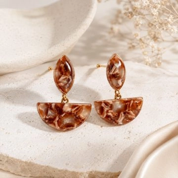 asta-Acetate Earrings Amber Mocha Pearl-1401