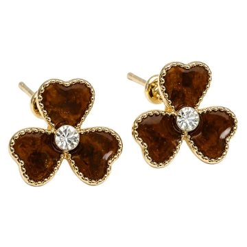 asta-Acetate Earrings Amber Night Brown-1601