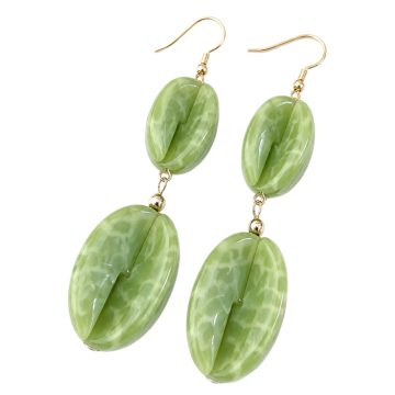 asta-Acetate Earrings Lime Obsidian Matrix-2001
