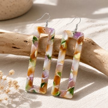 asta-Acetate Earrings Arctic Obsidian Matrix-2101