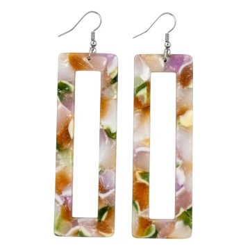 asta-Acetate Earrings Arctic Obsidian Matrix-2101