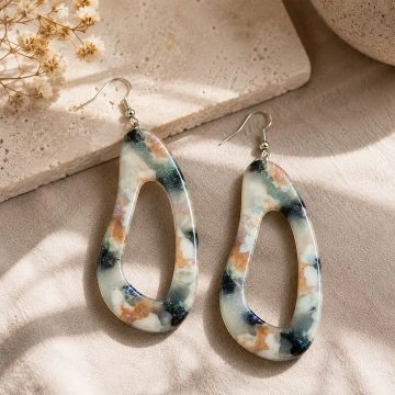 asta-Acetate Earrings Aurora Marble Veil-2301