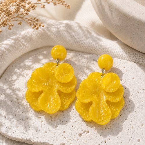 asta-Acetate Earrings Lemon Sorbet Gold-2701