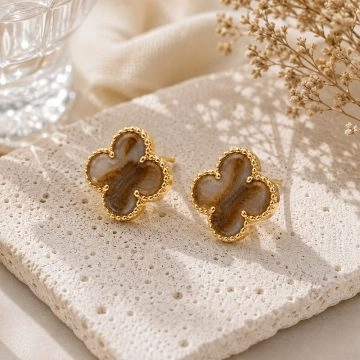 asta-Acetate Earrings Golden Aventurine Amber-2801