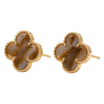 asta-Acetate Earrings Golden Aventurine Amber-2801