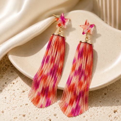 asta-Acetate Earrings Tangerine Berry Crystal-3001