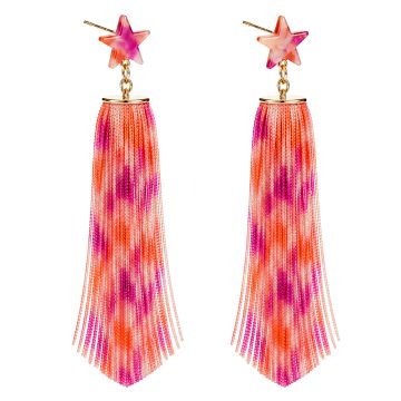 asta-Acetate Earrings Tangerine Berry Crystal-3001