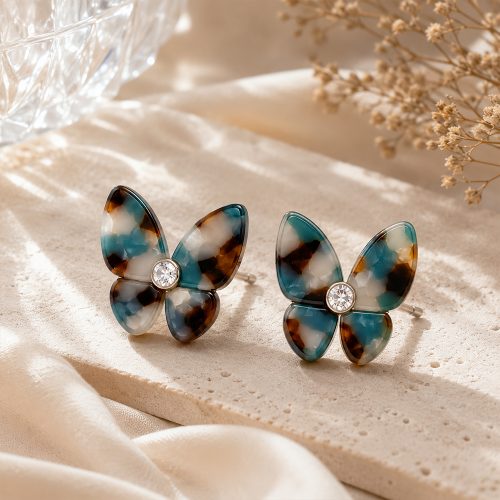 asta-Acetate Earrings Ocean Obsidian Tortoise-3201