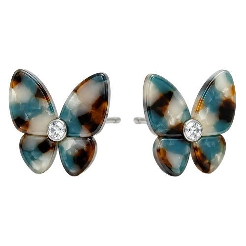 asta-Acetate Earrings Ocean Obsidian Tortoise-3201