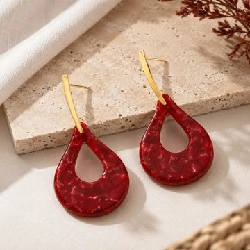 asta-Acetate Earrings Scarlet Velvet Glow-3601