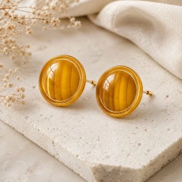 asta-Acetate Earrings Gilded Silk Vein-3901