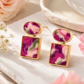 asta-Acetate Earrings Rose Vine Bloom-4301