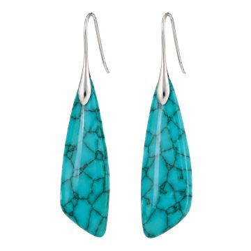 asta-Acetate Earrings Turquoise Obsidian Wave-4401