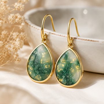 asta-Acetate Earrings Forest Ore Essence-4501