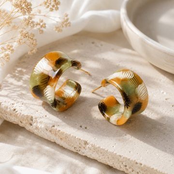 asta-Acetate Earrings Sage Almond Harvest Essence-4701