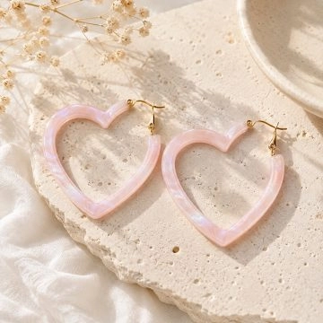 asta-Acetate Earrings Rose Cloud Veil-4801