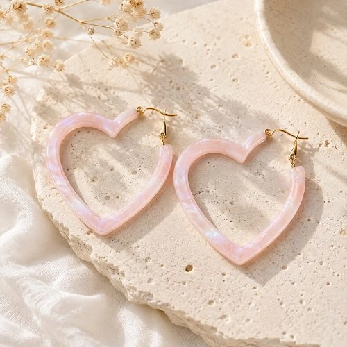 asta-Acetate Earrings Rose Cloud Veil-4801