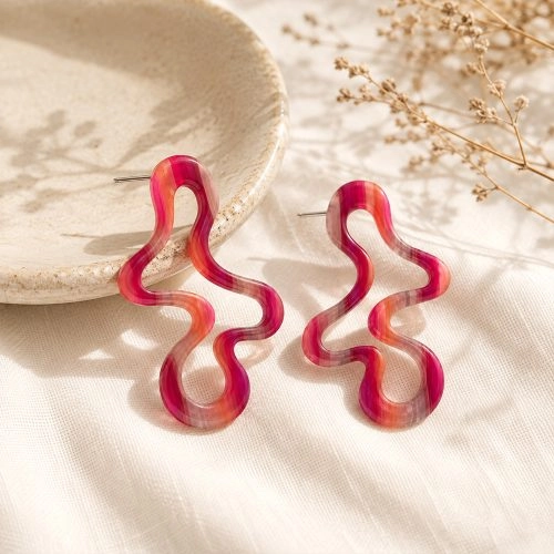 asta-Acetate Earrings Rose Sunset Satin-4901