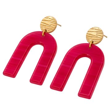 asta-Acetate Earrings Berry Satin Veil-5001